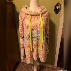 Free People Cream Comb High Low Sweater